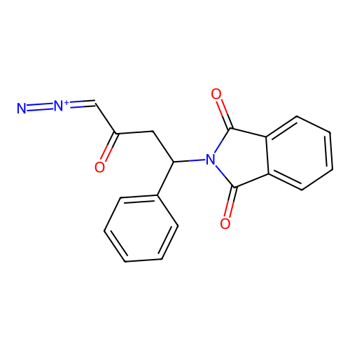 (Z)-1-diazonio-4-(1,3-dioxoisoindol-2-yl)-4-phenylbut-1-en-2-olate structure