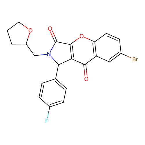 7-bromo-1-(4-fluorophenyl)-2-(oxolan-2-ylmethyl)-1H-chromeno[2,3-c]pyrrole-3,9-dione structure