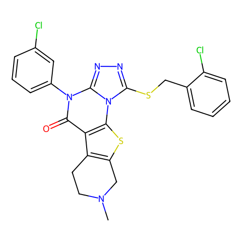 C24H19Cl2N5OS2 structure