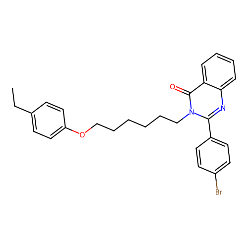 2-(4-bromophenyl)-3-(6-(4-ethylphenoxy)hexyl)quinazolin-4(3H)-one structure