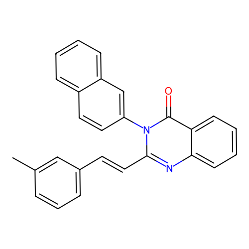 2-[(E)-2-(3-methylphenyl)ethenyl]-3-(naphthalen-2-yl)quinazolin-4(3H)-one structure