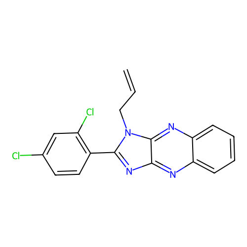 2-(2,4-dichlorophenyl)-1-(prop-2-en-1-yl)-1H-imidazo[4,5-b]quinoxaline structure