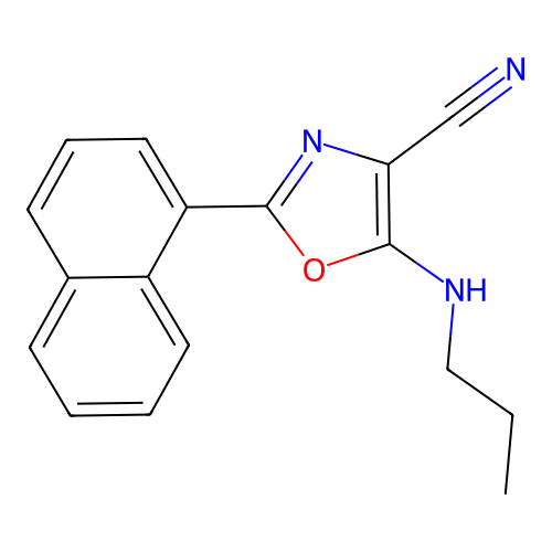 2-(Naphthalen-1-yl)-5-(propylamino)-1,3-oxazole-4-carbonitrile structure