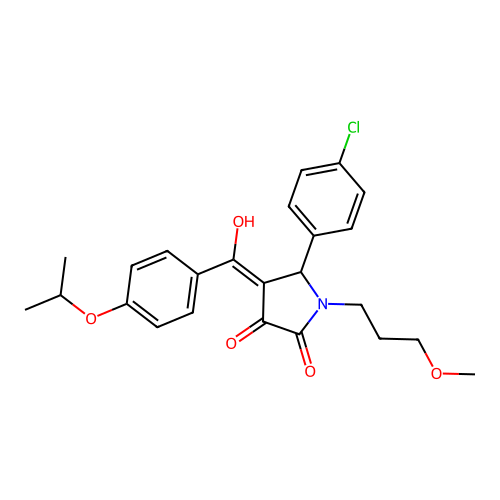 5-(4-chlorophenyl)-3-hydroxy-1-(3-methoxypropyl)-4-[4-(propan-2-yloxy)benzoyl]-2,5-dihydro-1H-pyrrol-2-one structure
