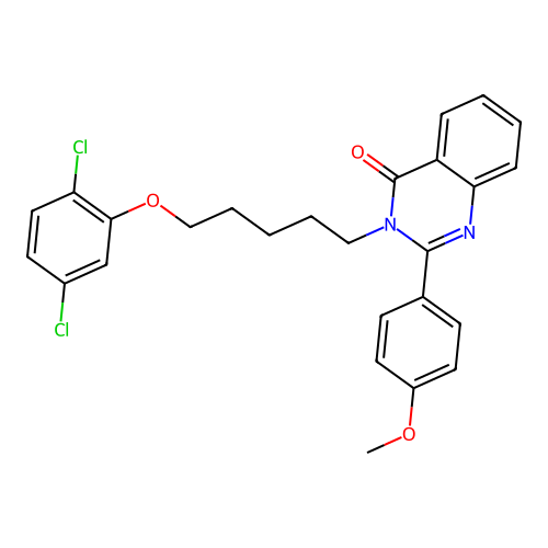 3-(5-(2,5-dichlorophenoxy)pentyl)-2-(4-methoxyphenyl)quinazolin-4(3H)-one structure