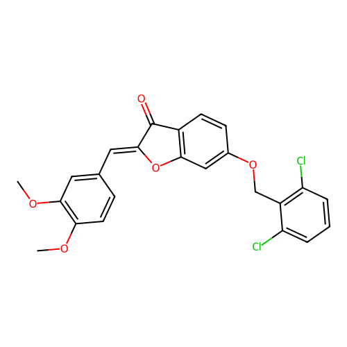 (Z)-6-((2,6-dichlorobenzyl)oxy)-2-(3,4-dimethoxybenzylidene)benzofuran-3(2H)-one structure