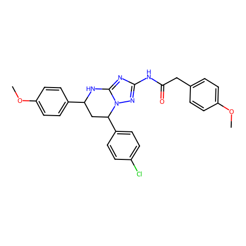 N-(7-(4-chlorophenyl)-5-(4-methoxyphenyl)-4,5,6,7-tetrahydro-[1,2,4]triazolo[1,5-a]pyrimidin-2-yl)-2-(4-methoxyphenyl)acetamide structure