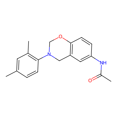 N-[3-(2,4-dimethylphenyl)-3,4-dihydro-2H-1,3-benzoxazin-6-yl]acetamide structure