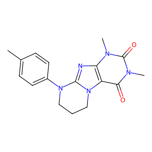 1,3-dimethyl-9-(4-methylphenyl)-7,8-dihydro-6H-purino[7,8-a]pyrimidine-2,4-dione structure