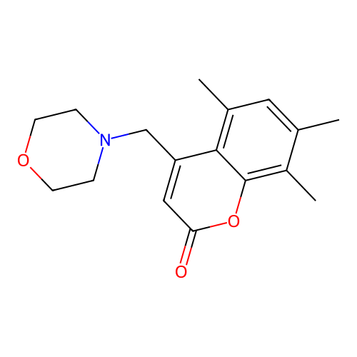 5,7,8-Trimethyl-4-(4-morpholinylmethyl)-2H-1-benzopyran-2-one structure