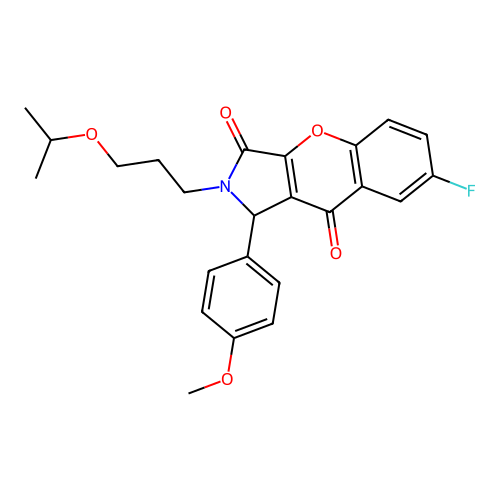 7-fluoro-2-(3-isopropoxypropyl)-1-(4-methoxyphenyl)-1,2-dihydrochromeno[2,3-c]pyrrole-3,9-dione structure