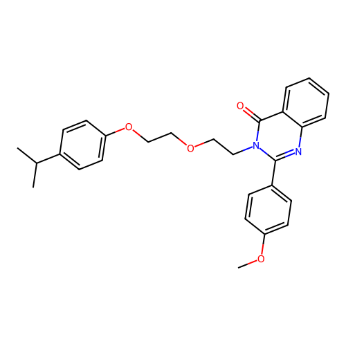2-(4-methoxyphenyl)-3-[2-[2-(4-propan-2-ylphenoxy)ethoxy]ethyl]quinazolin-4-one structure