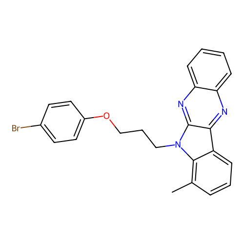 6-[3-(4-bromophenoxy)propyl]-7-methyl-6H-indolo[2,3-b]quinoxaline structure