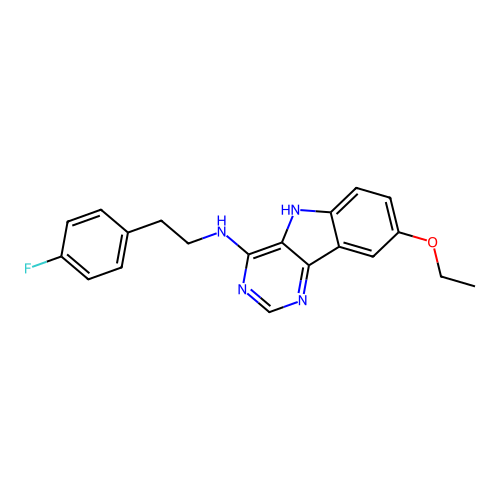 8-ethoxy-N-[2-(4-fluorophenyl)ethyl]-5H-pyrimido[5,4-b]indol-4-amine structure