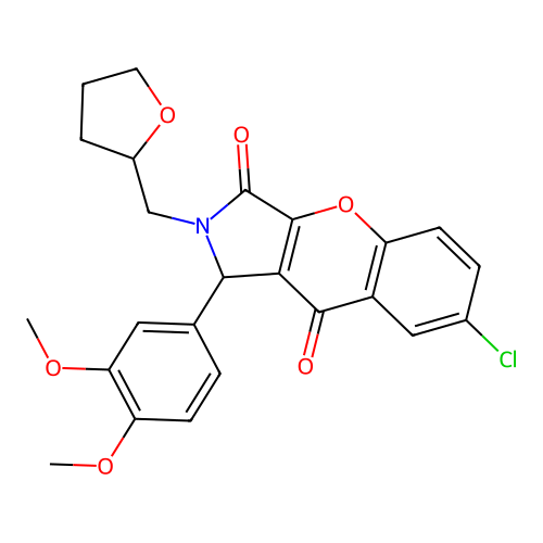 7-chloro-1-(3,4-dimethoxyphenyl)-2-((tetrahydrofuran-2-yl)methyl)-1,2-dihydrochromeno[2,3-c]pyrrole-3,9-dione structure