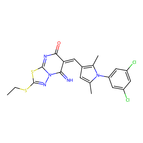 C20H17Cl2N5OS2 structure