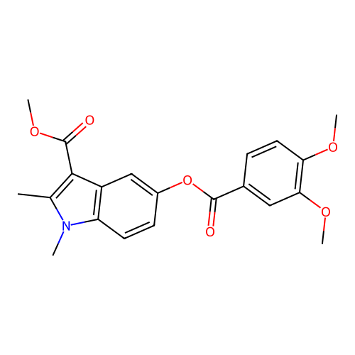 3-(Methoxycarbonyl)-1,2-dimethylindol-5-yl 3,4-dimethoxybenzoate structure