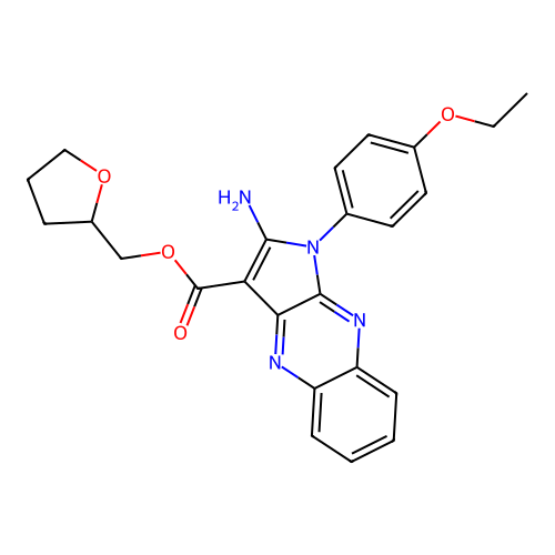 oxolan-2-ylmethyl 2-amino-1-(4-ethoxyphenyl)pyrrolo[3,2-b]quinoxaline-3-carboxylate structure