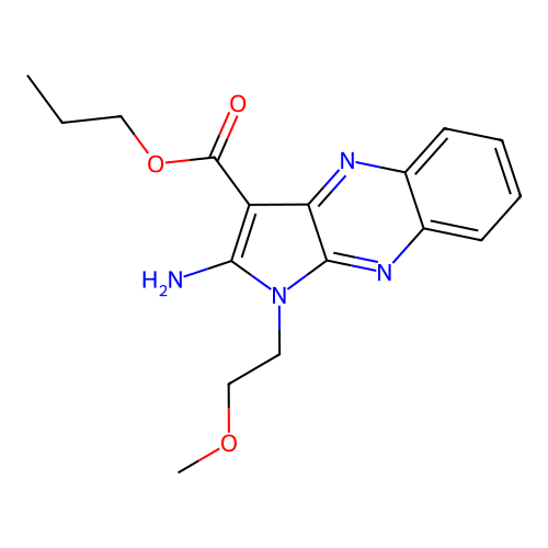 propyl 2-amino-1-(2-methoxyethyl)-1H-pyrrolo[2,3-b]quinoxaline-3-carboxylate structure