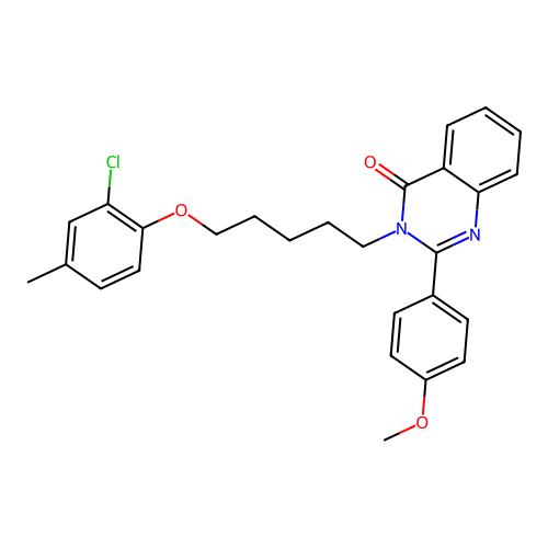 3-(5-(2-chloro-4-methylphenoxy)pentyl)-2-(4-methoxyphenyl)quinazolin-4(3H)-one structure