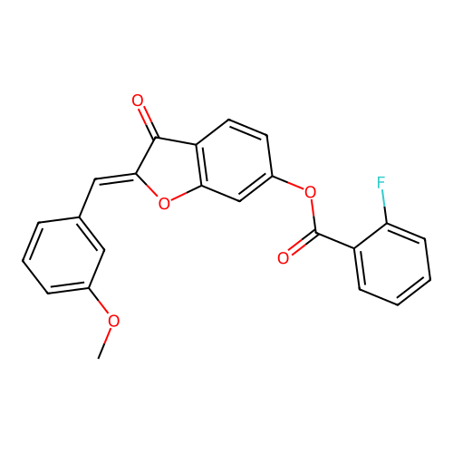 2-[(3-Methoxyphenyl)methylene]-3-oxobenzo[3,4-b]furan-6-yl 2-fluorobenzoate structure