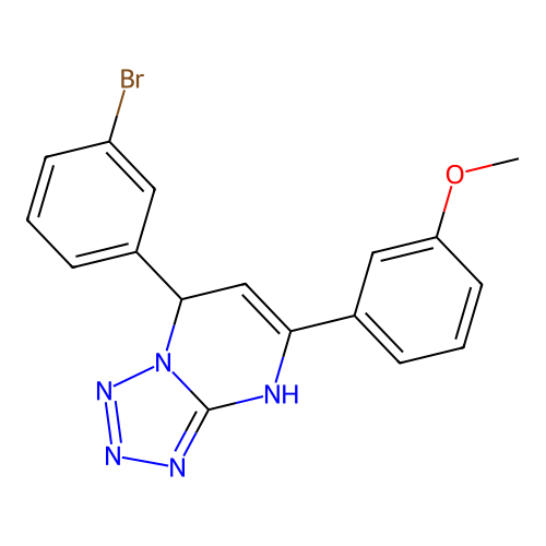 7-(3-Bromophenyl)-5-(3-methoxyphenyl)-4,7-dihydrotetrazolo[1,5-a]pyrimidine structure