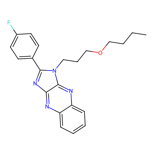 1-(3-butoxypropyl)-2-(4-fluorophenyl)-1H-imidazo[4,5-b]quinoxaline structure