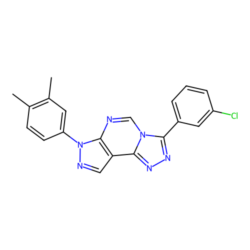 3-(3-chlorophenyl)-7-(3,4-dimethylphenyl)-7H-pyrazolo[4,3-e][1,2,4]triazolo[4,3-c]pyrimidine structure