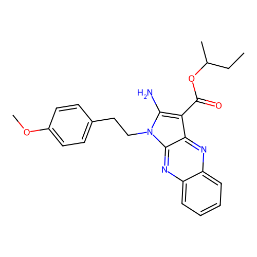 butan-2-yl 2-amino-1-[2-(4-methoxyphenyl)ethyl]pyrrolo[3,2-b]quinoxaline-3-carboxylate structure