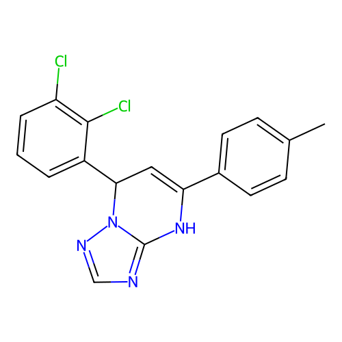 7-(2,3-dichlorophenyl)-5-(4-methylphenyl)-1,7-dihydro-[1,2,4]triazolo[1,5-a]pyrimidine structure