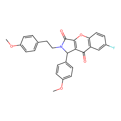 7-fluoro-2-(4-methoxyphenethyl)-1-(4-methoxyphenyl)-1,2-dihydrochromeno[2,3-c]pyrrole-3,9-dione structure