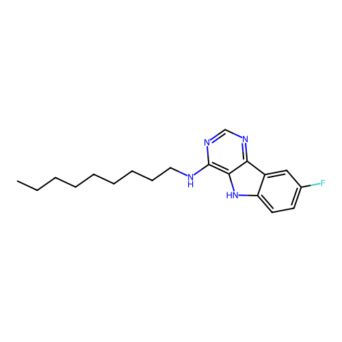 8-fluoro-N-nonyl-5H-pyrimido[5,4-b]indol-4-amine structure