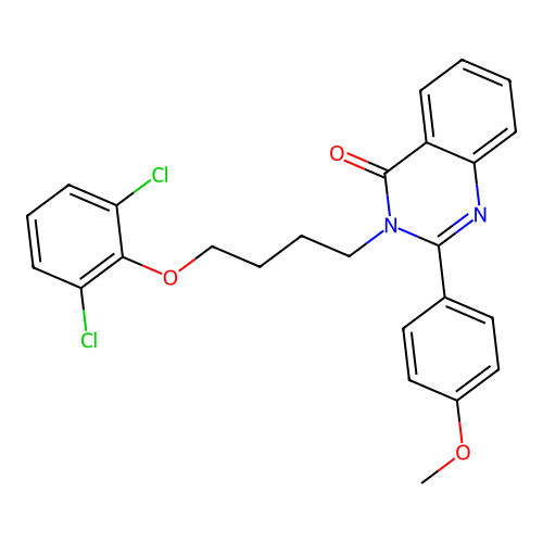 3-(4-(2,6-dichlorophenoxy)butyl)-2-(4-methoxyphenyl)quinazolin-4(3H)-one structure