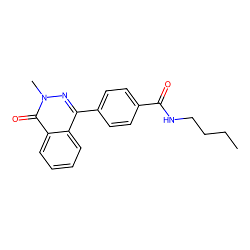 N-butyl-4-(3-methyl-4-oxo-3,4-dihydrophthalazin-1-yl)benzamide structure