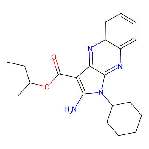 Butan-2-yl 2-amino-1-cyclohexylpyrrolo[3,2-b]quinoxaline-3-carboxylate structure