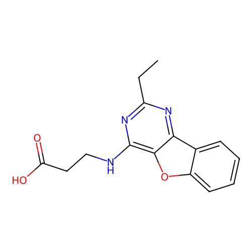 3-((2-Ethylbenzofuro[3,2-d]pyrimidin-4-yl)amino)propanoic acid structure