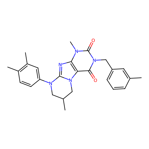 9-(3,4-dimethylphenyl)-1,7-dimethyl-3-(3-methylbenzyl)-6,7,8,9-tetrahydropyrimido[2,1-f]purine-2,4(1H,3H)-dione structure