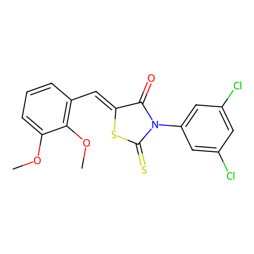 (Z)-3-(3,5-dichlorophenyl)-5-(2,3-dimethoxybenzylidene)-2-thioxothiazolidin-4-one structure