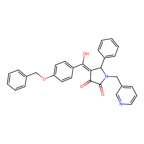 4-[4-(benzyloxy)benzoyl]-3-hydroxy-5-phenyl-1-[(pyridin-3-yl)methyl]-2,5-dihydro-1H-pyrrol-2-one structure