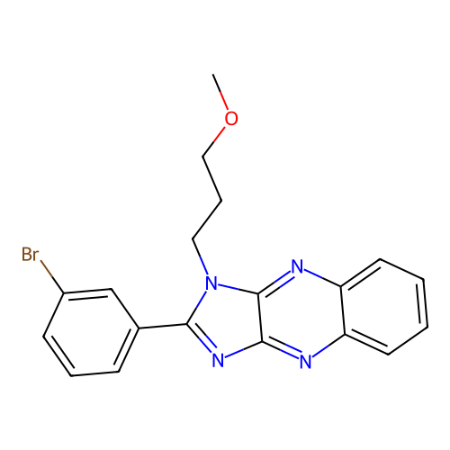 2-(3-bromophenyl)-1-(3-methoxypropyl)-1H-imidazo[4,5-b]quinoxaline structure