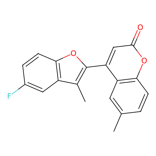 4-(5-Fluoro-3-methyl-1-benzofuran-2-yl)-6-methylchromen-2-one structure
