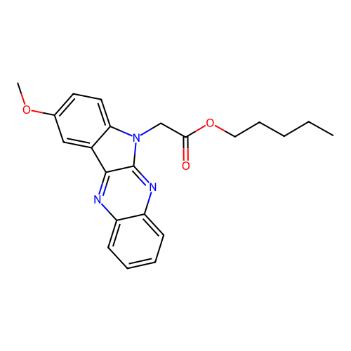 Pentyl 2-(2-methoxyindolo[2,3-b]quinoxalin-5-yl)acetate structure