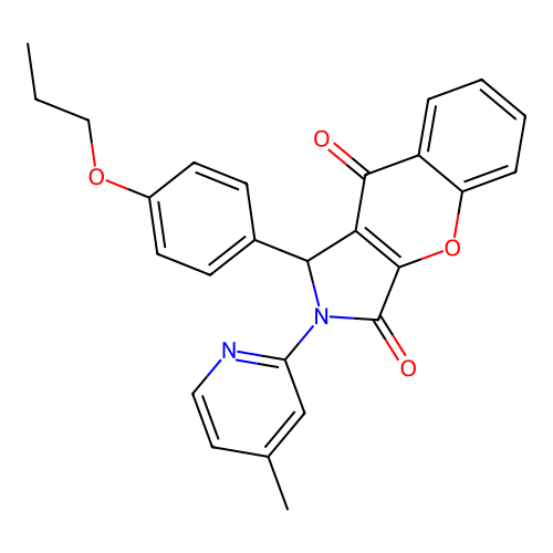 2-(4-methylpyridin-2-yl)-1-(4-propoxyphenyl)-1,2-dihydrochromeno[2,3-c]pyrrole-3,9-dione structure
