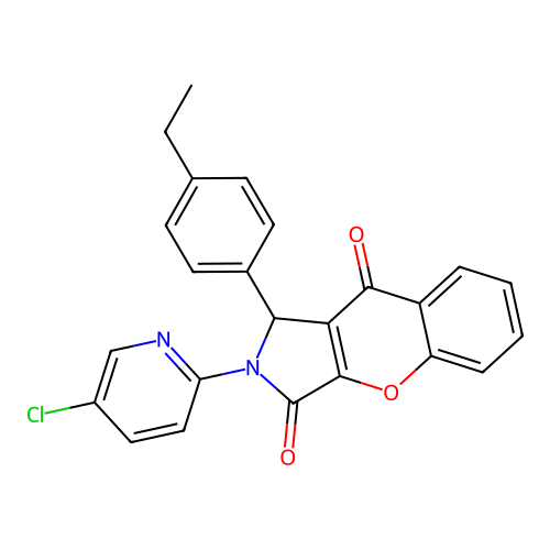 2-(5-chloropyridin-2-yl)-1-(4-ethylphenyl)-1,2-dihydrochromeno[2,3-c]pyrrole-3,9-dione structure