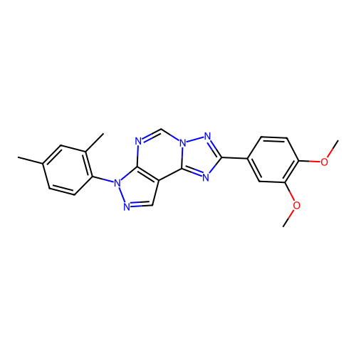 2-(3,4-dimethoxyphenyl)-7-(2,4-dimethylphenyl)-7H-pyrazolo[4,3-e][1,2,4]triazolo[1,5-c]pyrimidine structure