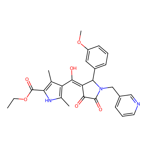 ethyl 4-(4-hydroxy-2-(3-methoxyphenyl)-5-oxo-1-(pyridin-3-ylmethyl)-2,5-dihydro-1H-pyrrole-3-carbonyl)-3,5-dimethyl-1H-pyrrole-2-carboxylate structure