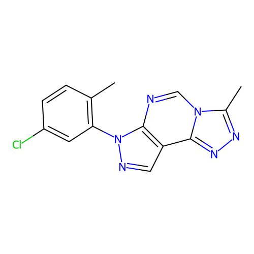 7-(5-chloro-2-methylphenyl)-3-methyl-7H-pyrazolo[4,3-e][1,2,4]triazolo[4,3-c]pyrimidine structure