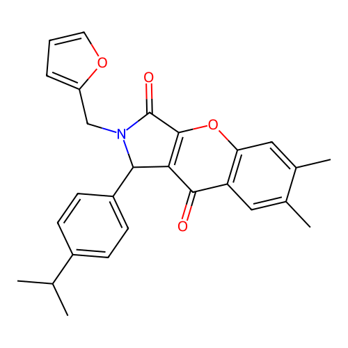 2-(2-furylmethyl)-1-(4-isopropylphenyl)-6,7-dimethyl-1,2-dihydrochromeno[2,3-c]pyrrole-3,9-dione structure