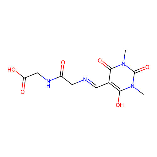2-[[2-[(1,3-dimethyl-2,4,6-trioxo-1,3-diazinan-5-ylidene)methylamino]acetyl]amino]acetic Acid structure