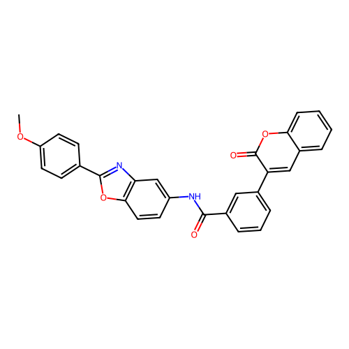 N-[2-(4-methoxyphenyl)-1,3-benzoxazol-5-yl]-3-(2-oxo-2H-chromen-3-yl)benzamide structure